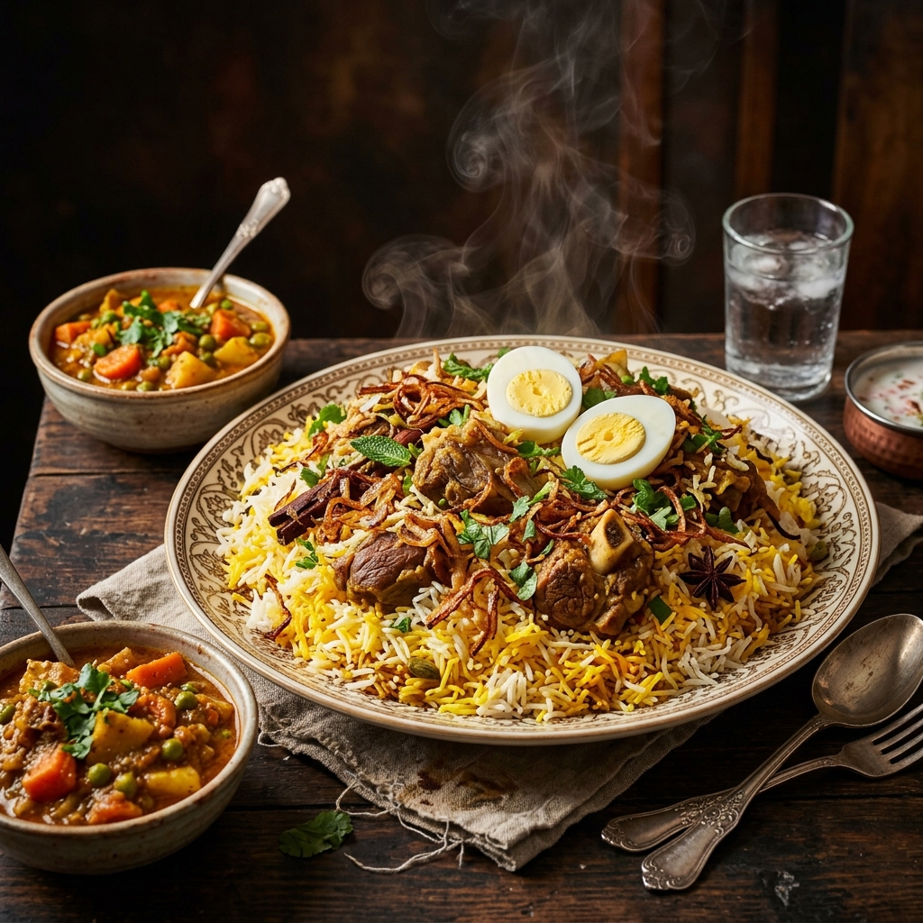 Lamb Biryani - Traditionally Spiced Indian Rice Dish