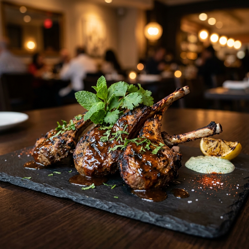 Tandoori Lamb Chops - Marinated and Grilled Indian Appetizer